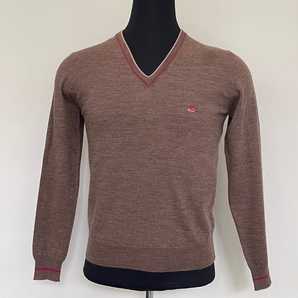 Etro V Neck Virgin Wool Sweater Pullover